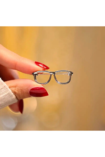 glasses accessory Gözlük Şeklinde Broş gümüş