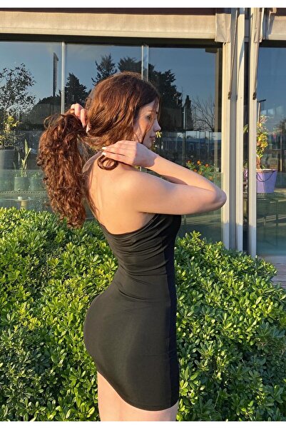 joshua Kadın Siyah Mini Straplez Elbise