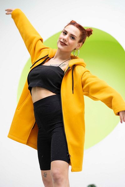 Mood Lab Hanorac cu glugă cu fermoar pentru femei