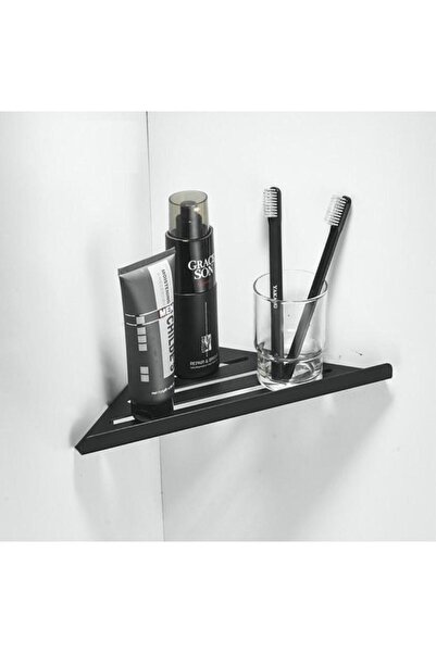 Vidalı Banyo Köşeliği Köşe Rafı Duş Şampuanlık Duvar Düzenleyici Organizer Raf 1 Adet 30x13x1,5 cm