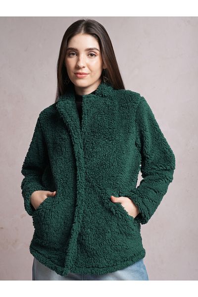 Tokyo Talkies By Styli Collared Long Sleeve Bomber Jacket
