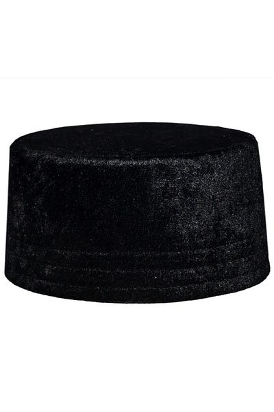 şahinbak Black Skullcap - Moulded & Blind Detail, Fes & Hat (T108)