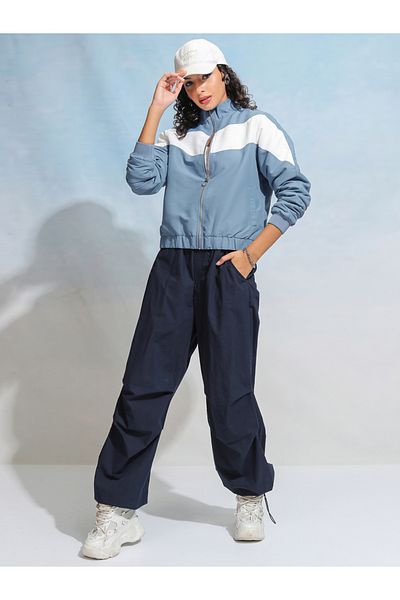 Tokyo Talkies By Styli Zipper Front Colourblock Sporty Jacket
