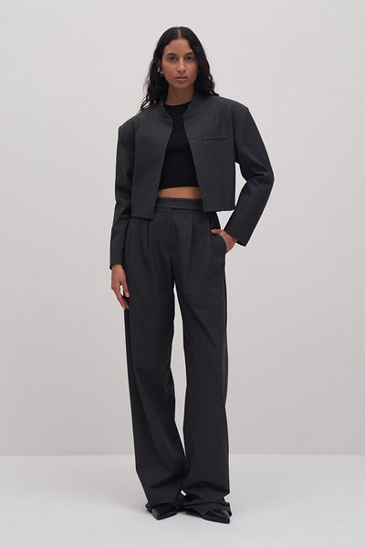 mathilda store Women's Anthracite Cos Striped Palazzo Pants