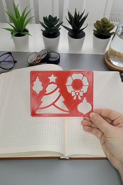 Karmelom Studio New Year's Themed 4-Piece Template Ruler Set