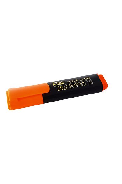 Flair Super Glow Chisel Tip Text Hi-lighters set of 10 , Orange