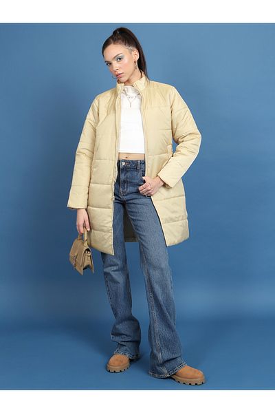 Tokyo Talkies By Styli Longline High Neck Padded Jacket