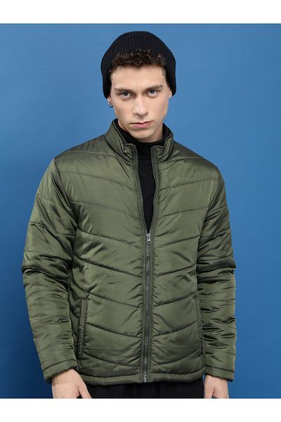 Highlander By Styli Zip Up Padded Jacket with Slip-Pockets