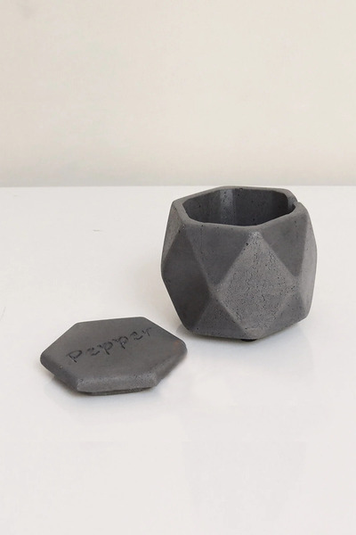 Generic Brand Hexagonal Concrete Pepper Shaker - Anthracite