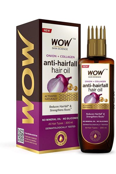 WOW Skin Science زيت الشعر بالبصل وحبة البركة السوداء 200 مل مع مشط