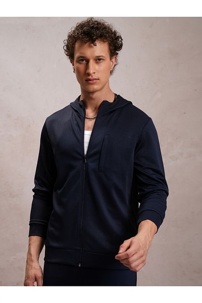 Highlander By Styli Solid Zip-Up Hooded Jacket