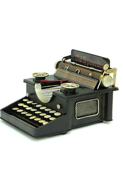 Mnk T.Concept Black Typewriter Metal Piggy Bank - Decorative and Durable C0318