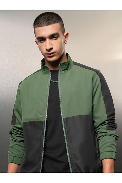 Ketch By Styli Color Block Zip Up Jacket