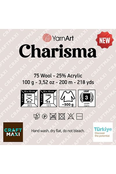 Yarnart Charisma - Πλεκτό Νήμα Χειροποίητο Λευκό-501