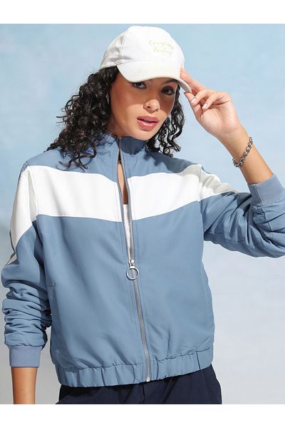 Tokyo Talkies By Styli Zipper Front Colourblock Sporty Jacket