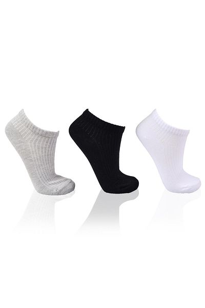 Rays 1106 3-Piece Derby Booties Socks White-Grey-Black