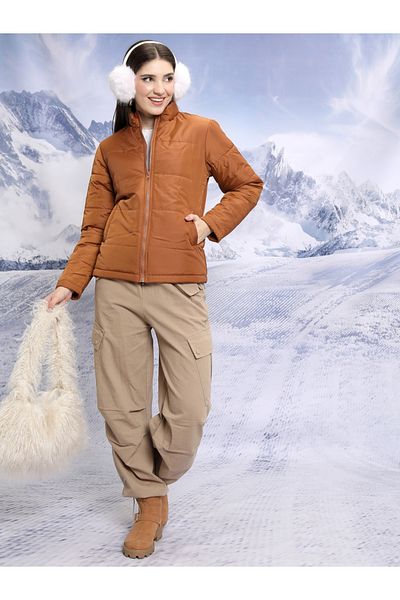 Tokyo Talkies By Styli Quilted High Neck Padded Jacket