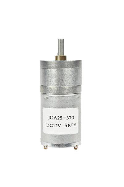 Alkatronik 12V 5Rpm JGA25-370 Redüktörlü DC Motor Metal Dişli Yüksek Tork Kuv...