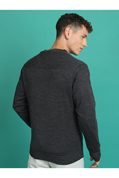 Highlander By Styli Solid Round Neck Knit Sweater