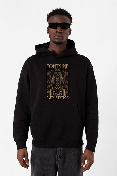 Tshirthane Мъжки суитшърт с качулка Bioshock Fontaine Futuristics, черен, 3ip