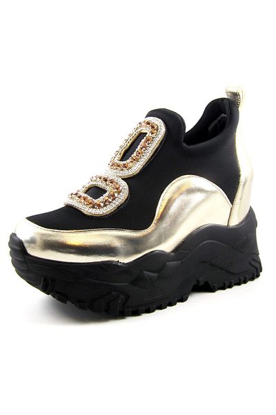 Erkan Saçmacı Pantofi casual Almendra Gold Stretch Stone cu umplutură ascunsă
