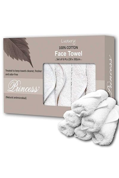 Hotel Linen Klub 6-Piece Princess Antimicrobial Face Towel, Luxury Touch and Enhanced Hygiene for Daily Use