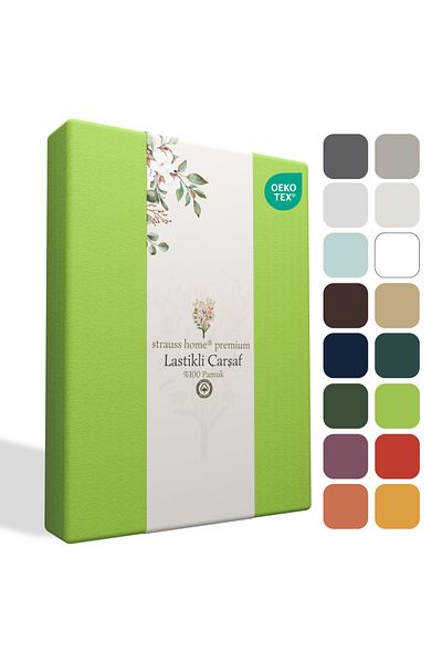 Strauss Home Premium Single/Double Fitted Sheet - 100% Cotton, Special Combed Cotton, Oeko-Tex