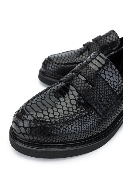 Tamer Tanca Черни дамски мокасини от естествена кожа