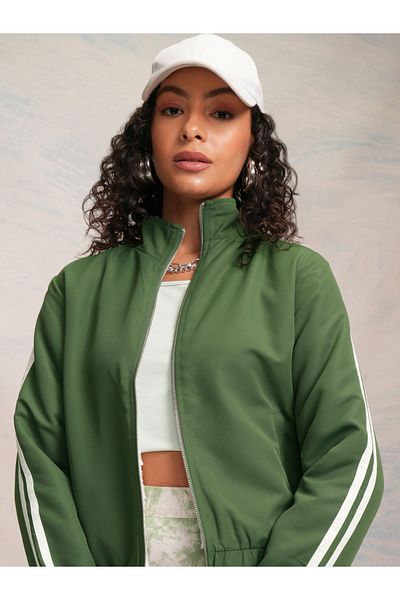 Tokyo Talkies By Styli Full Zip Cropped Jacket