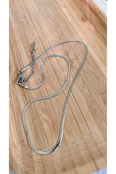 juleeco Yassı İtalyan İnce Silver Çelik Zincir