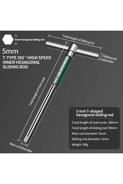 Choice 5mm T/l 2.5/3/4/5/6/8/10mm Torx Screwdriver T Type Allen Hex Wrench Chrome Spanner T-shaped Hand Too