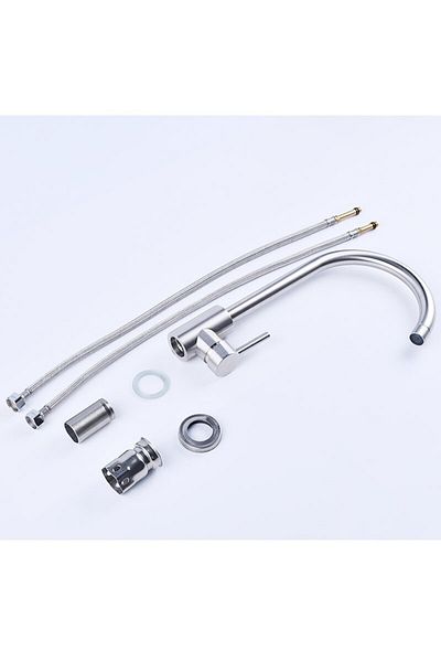 Choice G1/2 Silver Baokemo Kitchen Faucet Brushed Stainless Stee 360 ° Rotating Swan Neck Cold And Hot Mixe