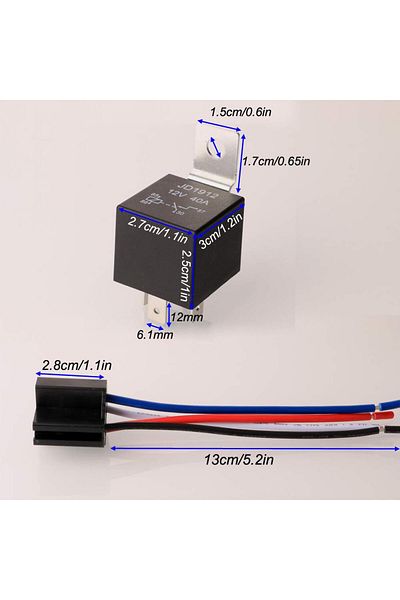 Choice 1pcs JD1912 Car Relay Harness 12V 40A 4 Pin SPST Harness Sockets Color-labeled Wires for Automoti...