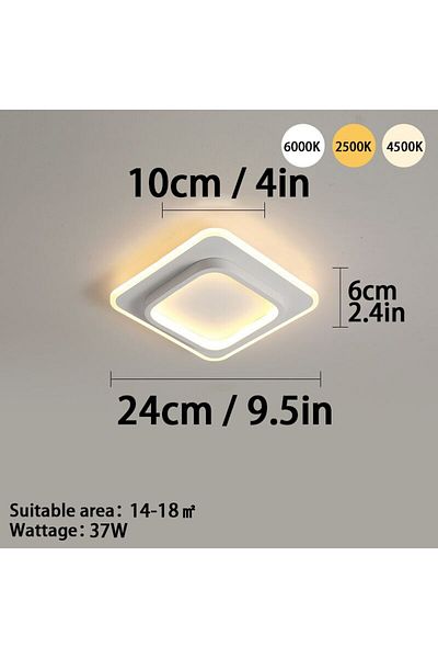 Choice Square White 1pc 1 Pc Modern Led Ceiling Light Tri-color Dimming Ac220v Surface Mount Suitable For B
