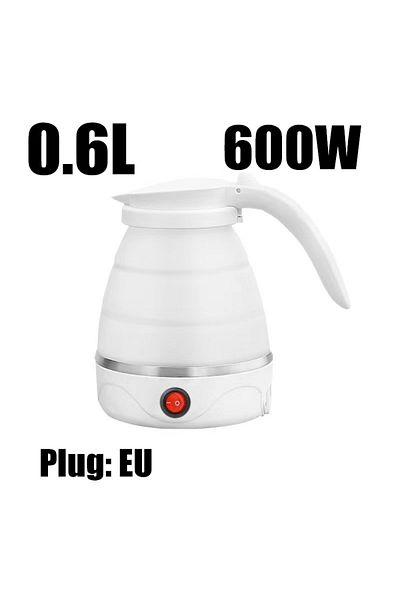 Choice Eu White 220v 0.6l Mini Folding Kettle Portable Water Heater 600w Silicone Compression Electric Kett