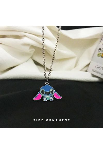 Choice Diao Zhui Sdq Da Er Disney Fashion Cartoon Cute Big Ear Stitch Couple Necklace Personalized Hip Hop