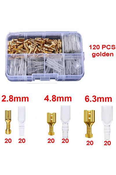 Choice Golden 120pcs 120 Pcs Gold Silver Docking Terminal Cable Bare Terminal Spring Insert Sheath Terminal