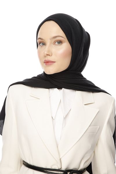VALORSCARF شال قطن بنمط اللبلاب / أسود