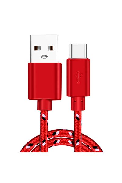 Maerknon 2m Red Usb Type C Cable 2.4a Fast Charging For Xiaomi 13 Huawei P60 Samsung S23 Ipad Usb A To Type C