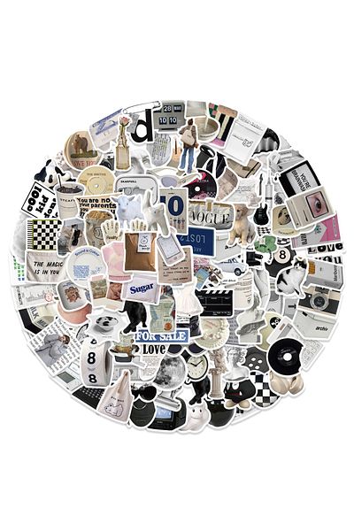 Choice 118pcs-random 61/118pcs Black And White Ins Style Stickers Diy Scrapbooking Journal Collage Phone Di