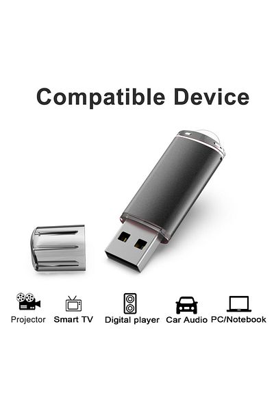 Choice محرك أقراص فلاش USB 2.0 أسود سعة 32 جيجابايت، محرك أقراص USB محمول عالي السرعة، 16 جيجابايت، 32 جيجابايت، 64 جيجابايت