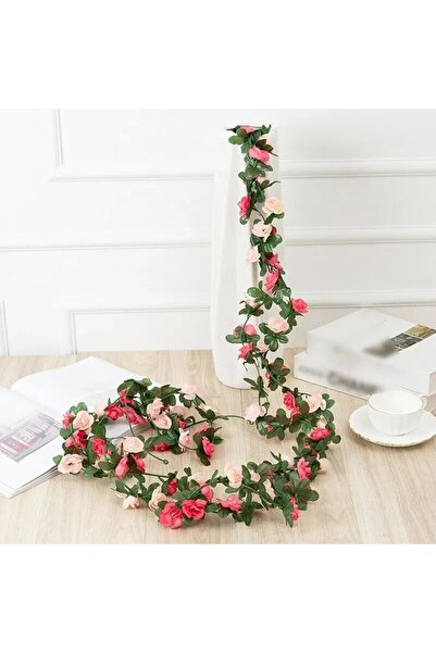 Choice زهرة كرمة اصطناعية وردية اللون مكونة من 45 رأسًا بطول 2.5 متر و2.5 متر...