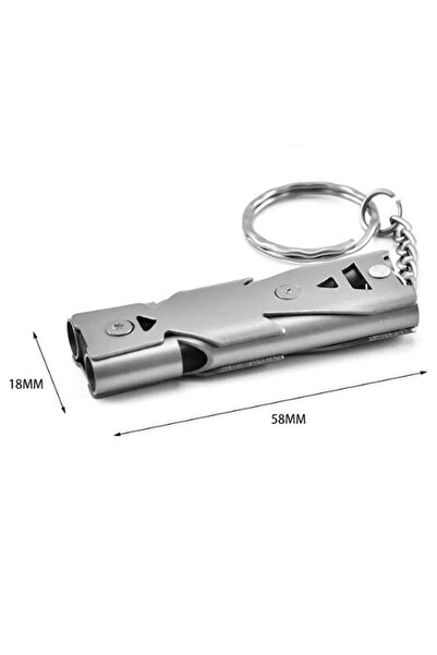 Choice Silver Universal Whistle 150 db Aluminum Alloy Double Tube Lifesaving Emergency SOS Safety Survival