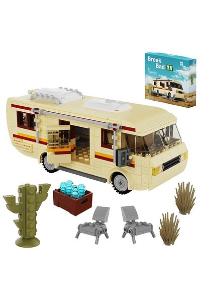 Choice كتيب ورقي مكون من 432 قطعة مع صندوق Moc Breaking Bad Cooking Lab Rv Car Pinkman مكعبات بناء تعليمية