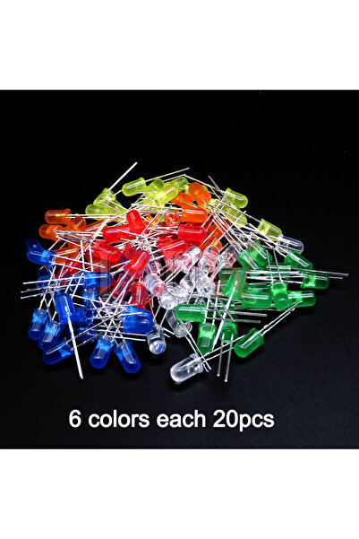 Choice1 6 ألوان لكل 20 قطعة 100 قطعة/الوحدة 5 مم LED ديود F5 مجموعة متنوعة IB...