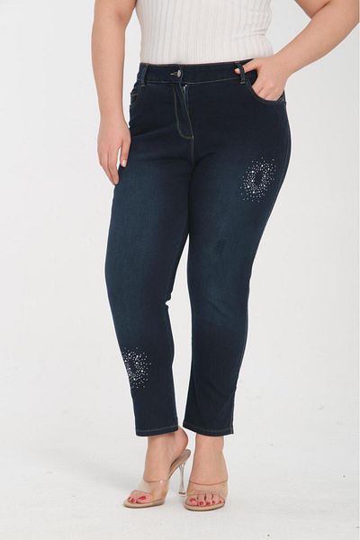 SERRAXXL Stone Detailed Knitting Legs Large Size Pants