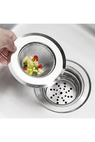 Choice مصفاة حوض المطبخ G766A الفضية المصنوعة من الفولاذ المقاوم للصدأ، قمع ح...