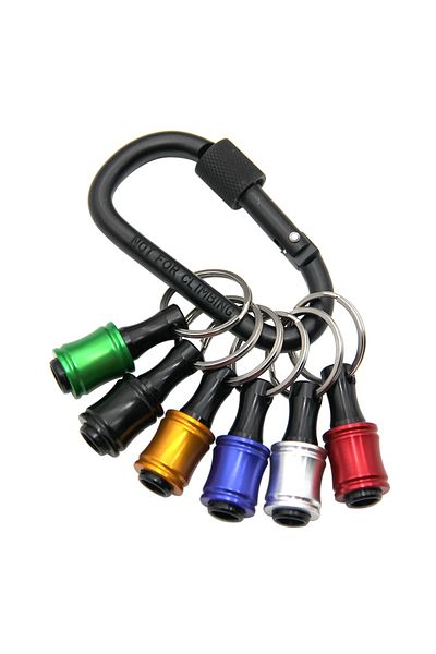 Choice 6pc Color Set 6pc Color Key Chain Quick-change Extension Rod 1/4 Hexagon Handle Changeover Rod Screw