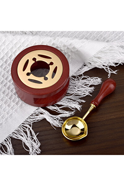 Choice مجموعة من 2/3 قطع من شمع الختم العتيق، وعاء موقد بمقبض خشبي، ملعقة شمع...