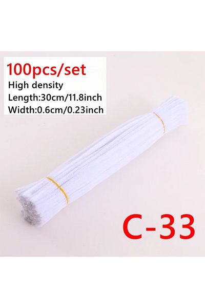 Choice C-033 100pcs Colorful Chenille Stems Pipe Cleaners Kids Educational Toys Handmade Plush Tinsel Twist